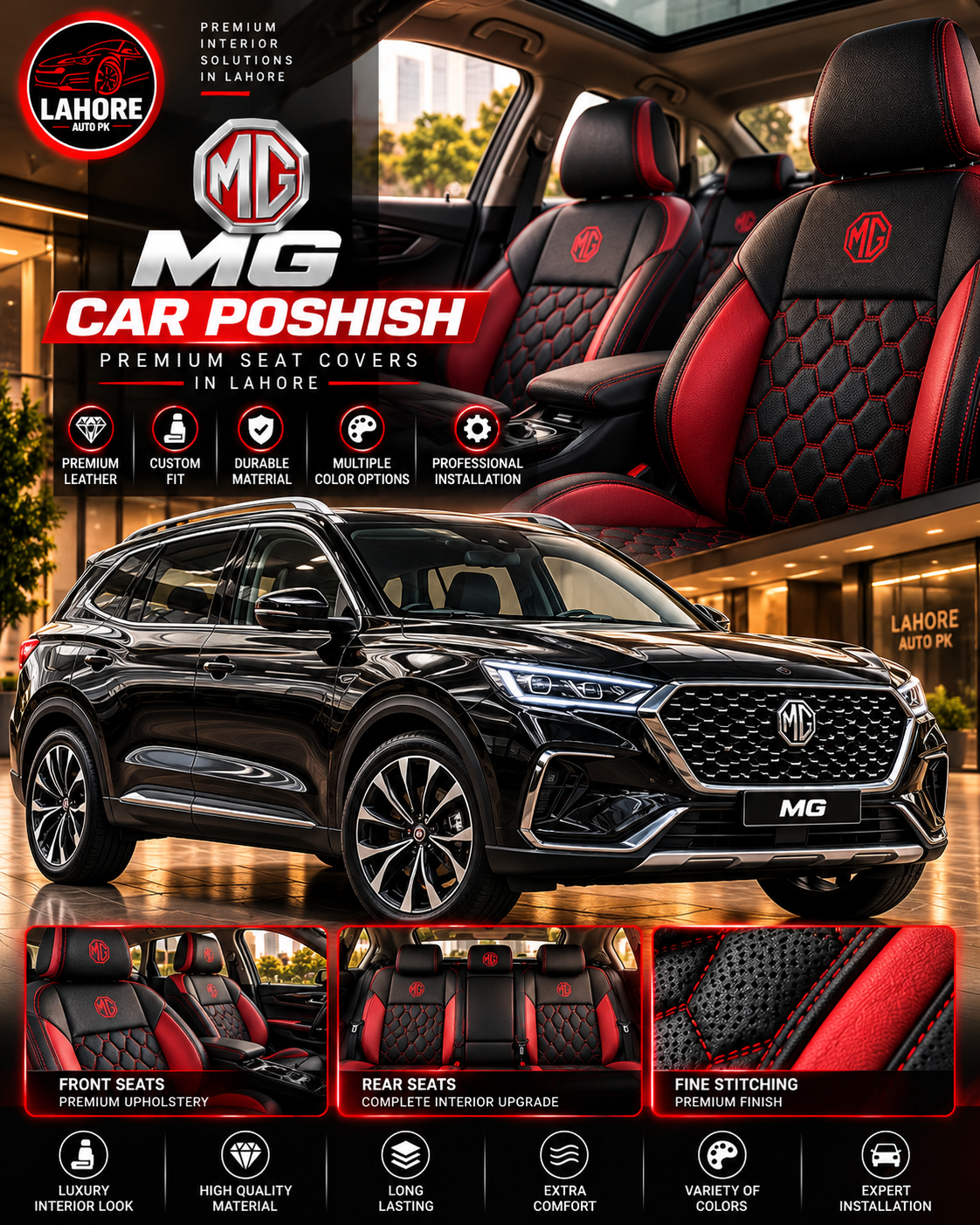 MG Car Poshish in Lahore – Premium MG HS, ZS & Luxury SUV Seat Covers